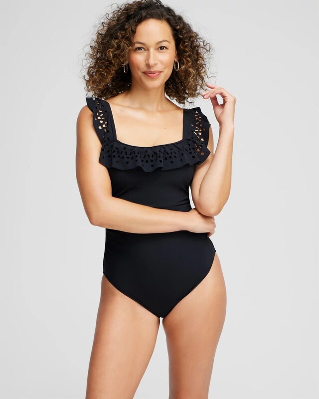 Gottex Ruffle Square Neck One Piece - image 1